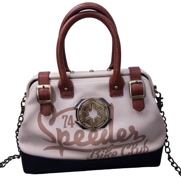 Elegant Cream and Brown Crossbody Bag - Picture 2 of 12